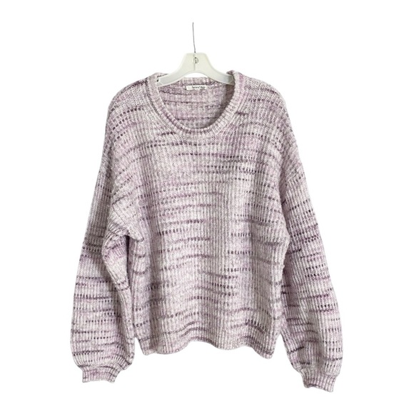 Splendid Space Dye Sweater Crew Neck Long Sleeve Purple Wool Blend Size Large - Picture 5 of 9